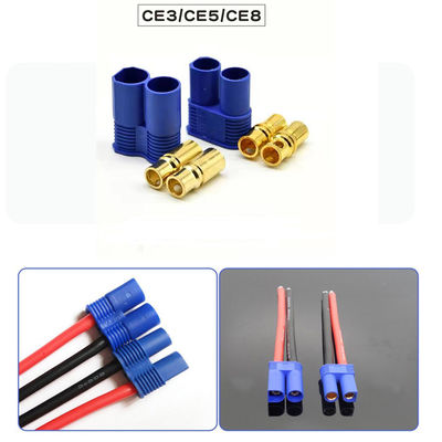 EC8 EC5 EC3  Connector Battery Device Connector Male & Female 5.0mm Gold Plated Connector with Blue Plastic Housing