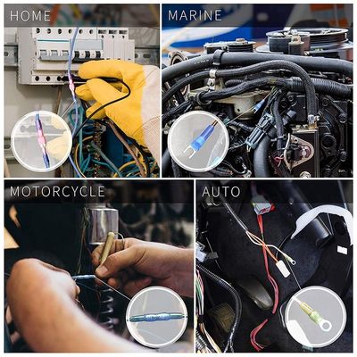 180PCS 나일론 방수 전기 케이블 와이어 스플라이스 열수축 와이어 커넥터 해양 자동차 내열 단자 세트