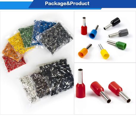 다채로운 단열 나일론 구리 와이어 페룰 크림 핀 터미널 튜블 터미널 와이어링 액세서리 Lug